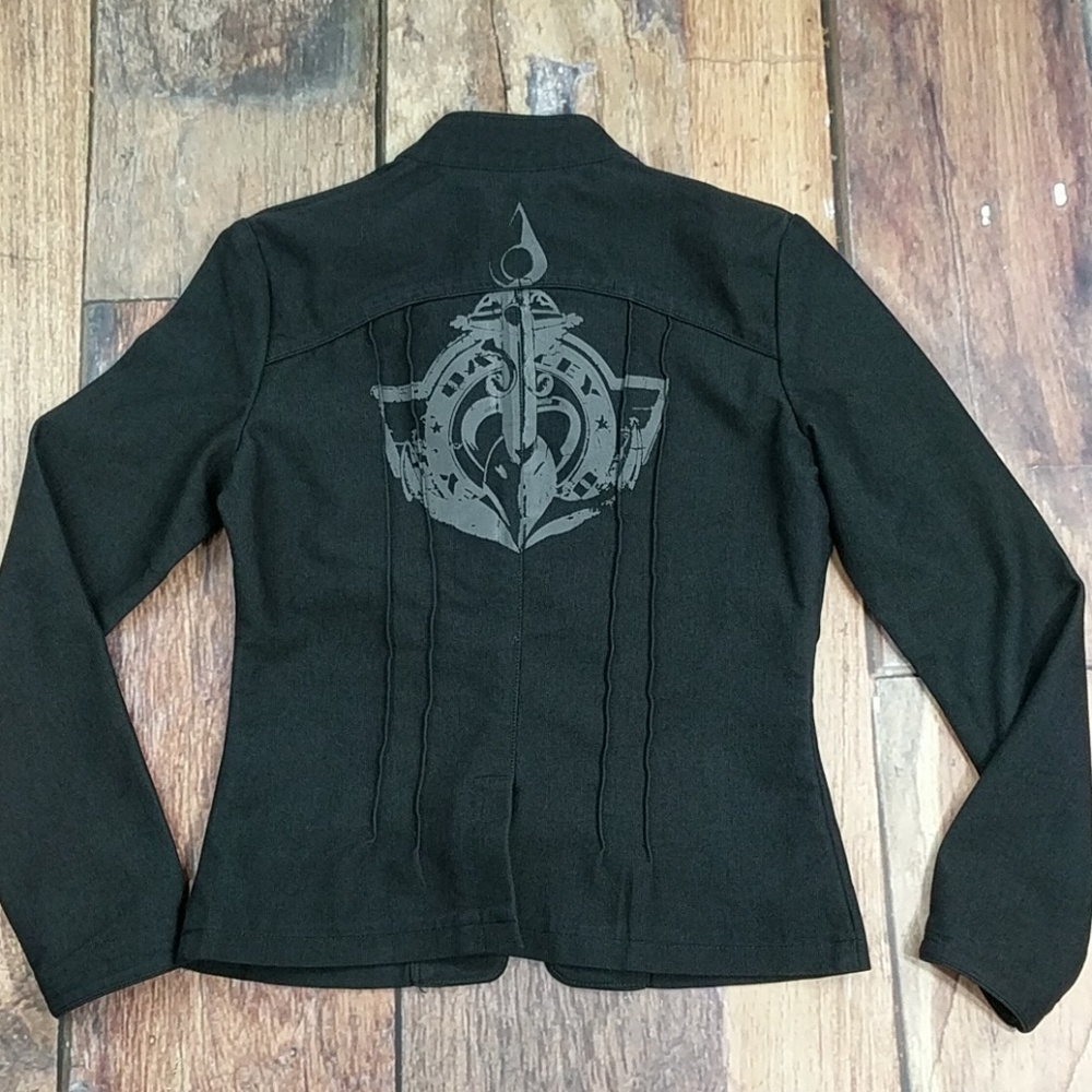 Oakley Jacket Black Herringbone Pattern Size Med